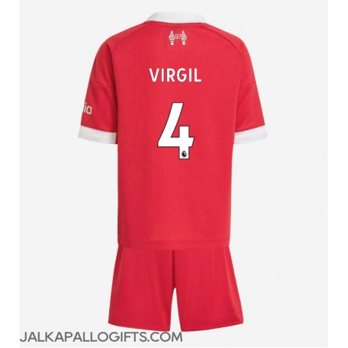 Liverpool Virgil van Dijk #4 Koti Peliasu Lasten 2025-26 Lyhythihainen (+ Lyhyet housut)
